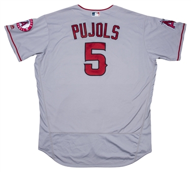 2016 Albert Pujols Game Used & Photo Matched Los Angeles Angels Road Jersey Used for 5 HR Games (MLB Authenticated & Resolution Photomatching)